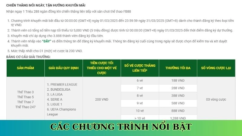 Các chương trình nổi bật